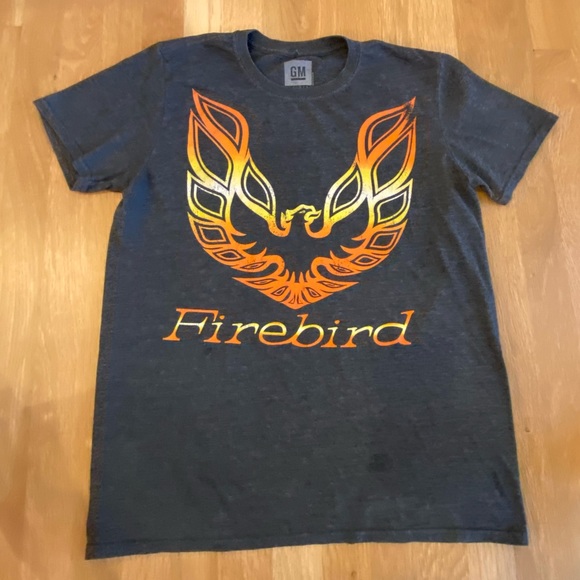GM Firebird Automotive Short Sleeve Grey Tee Shirt / Ombre Logo /Size M - Picture 1 of 8
